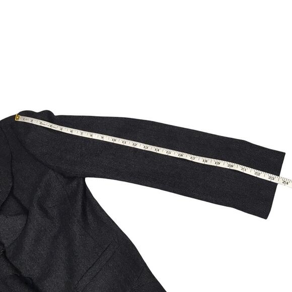 J. Crew Blazer Jacket Dark Grey Ruffle Front 100% Wool Long Sleeve Women's 8 - Picture 7 of 11